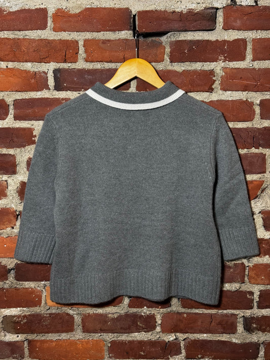Oats Cashmere Cable-Knit Polo - Pine
