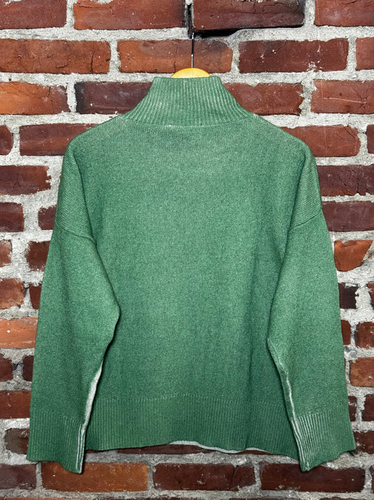 Robert Friedman Garment-Dyed Ribbed Turtleneck – Moss